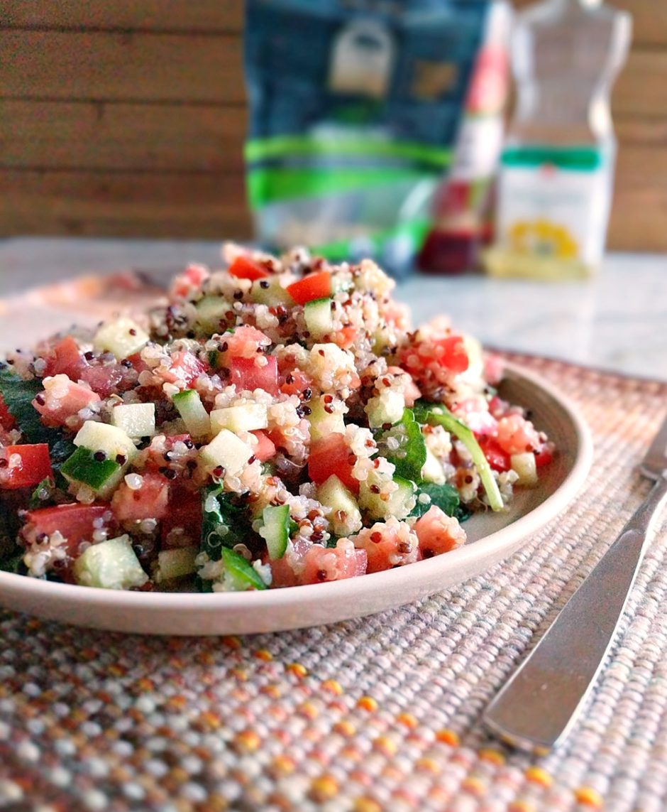 Quinoa Salad with Cucumbers and Tomatoes