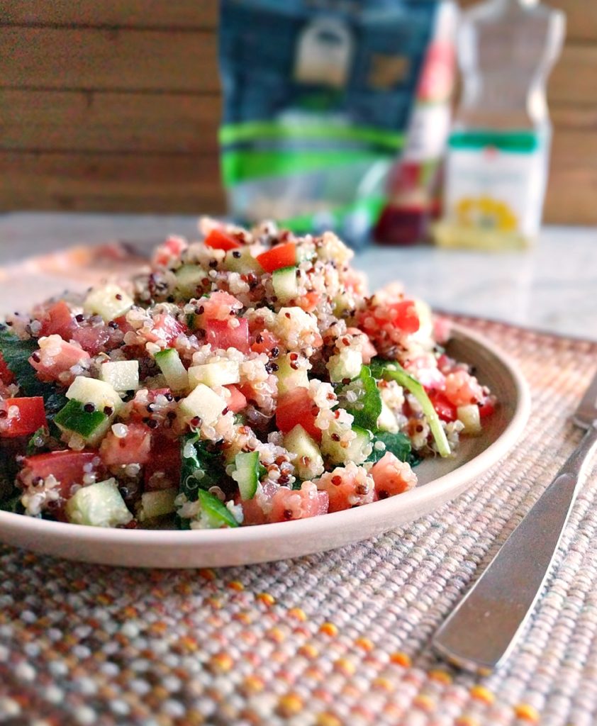 Quinoa Salad with Tomatoes and Cucumbers