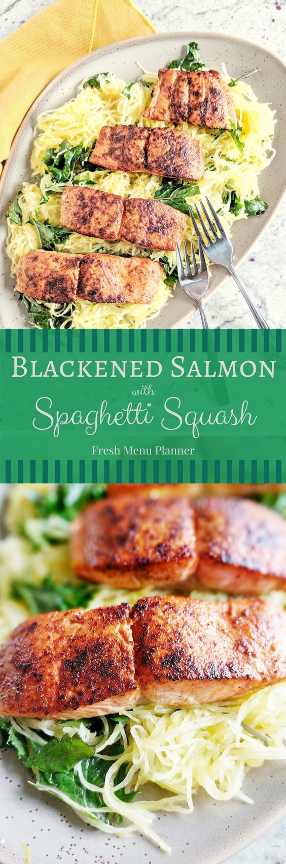 Blackened Salmon and Spaghetti Squash