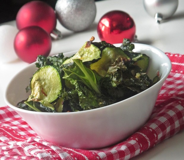 Salt and Pepper Kale Zucchini Chips