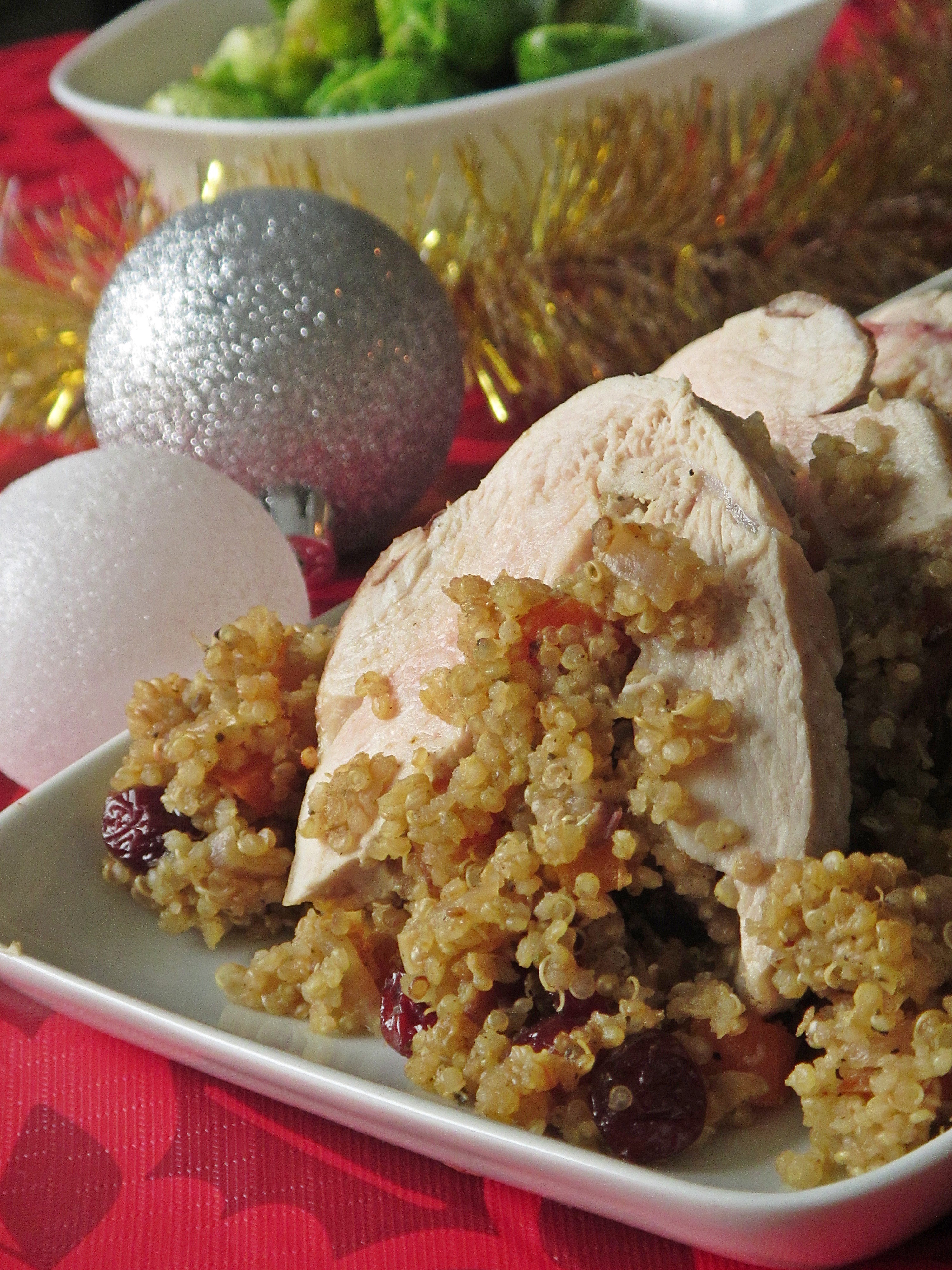 Roast Turkey with Cranberry Herb Quinoa Stuffing - Fresh Menu Planner