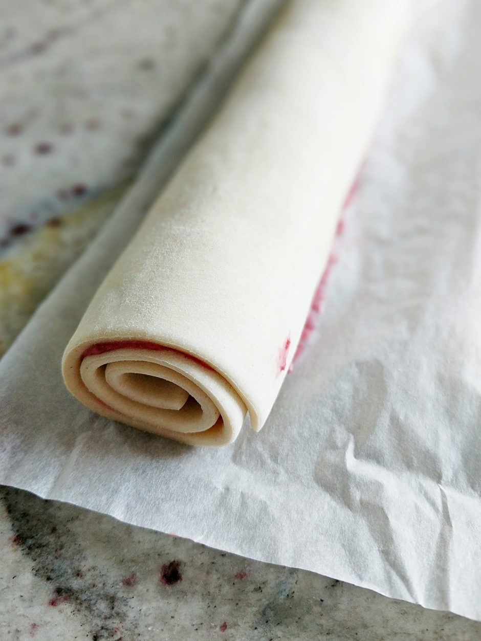 Rolled Up Raspberry Cream Cheese Pastry