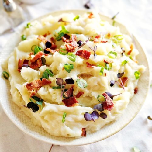 Goat Cheese Cauliflower Mashed Potatoes